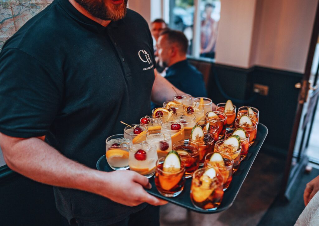 Serving drinks at High Stile Kitchen