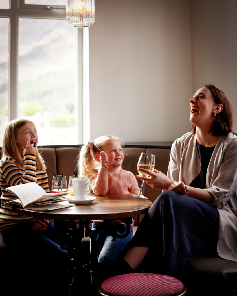 Mum with two children at the High Stile Kitchen