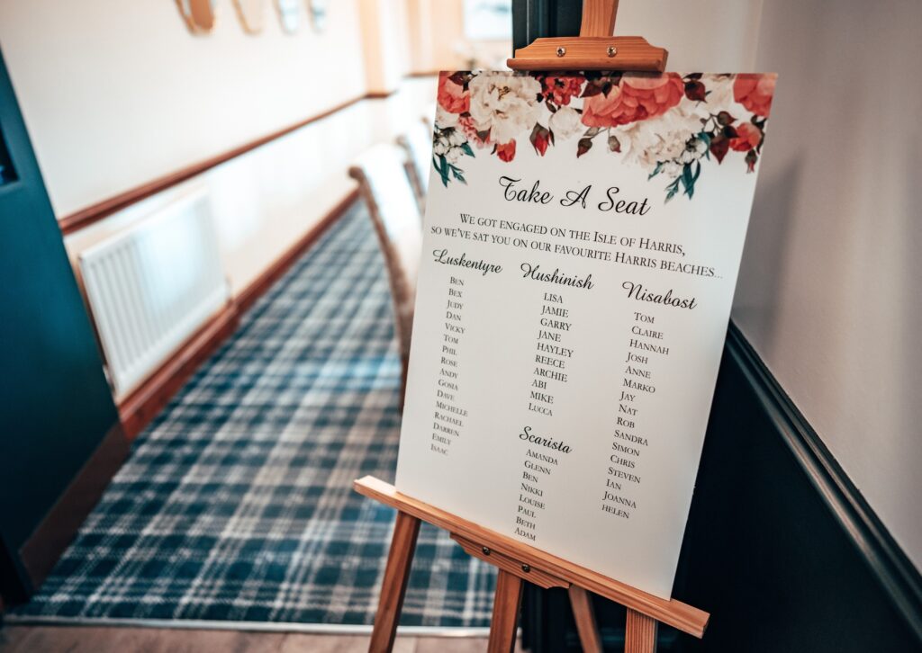 Wedding seating plan